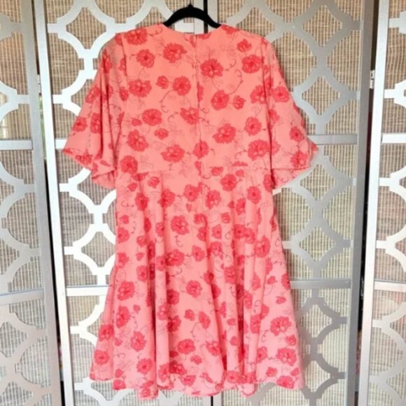 Torrid Pink and Red Floral Wrap Dress - Picture 6 of 7